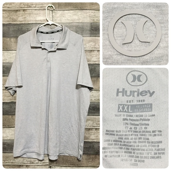 Hurley Golf Polo Shirt Men’s XXL Gray Short Sleeve Stretch Performance - Picture 1 of 8